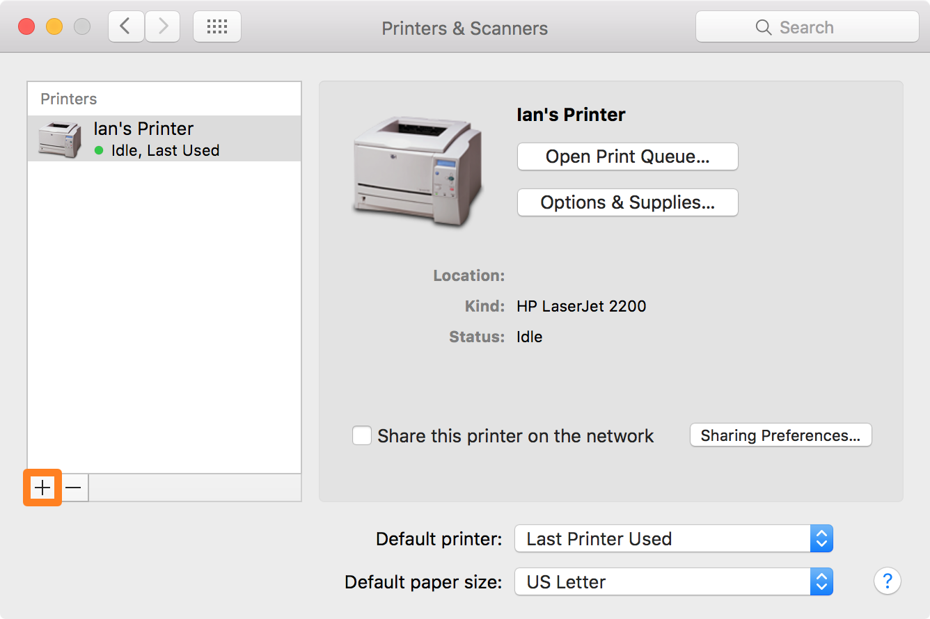 Printer question for mac